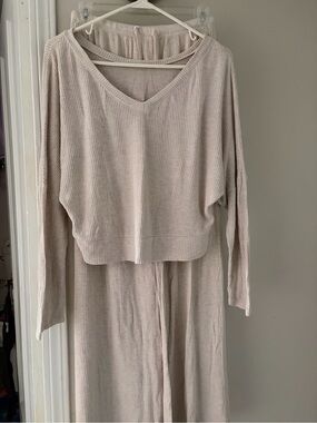 Auden Ribbed Cream Sleepwear Top